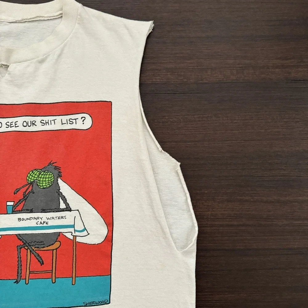 Vintage Coastal Concepts 1991 Fly's Bugs Shirt - Boundary Waters Cafe - Medium